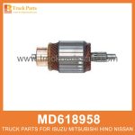 Armature Starter Motor 1 Bearing Type 12V MD618958 M106X43571 for Mitsubishi truck Armatura Starter Motor Roiling