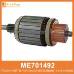 Armature Starter Motor 1 Bearing Type 24V ME701492 M105X43771 for Mitsubishi truck Armatura Starter Motor Roiling