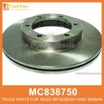 Brake Disc Rotor 6 Holes MC838750 for Mitsubishi truck Rotor de disco de freno