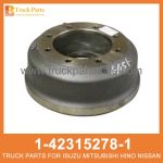 DRUM BRK FRT 1-42315278-1 1423152781 1-42315-278-1 for ISUZU FVR33 6HH1 Tambor brk frt BRK FRT