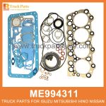 Gasket Set Engine Overhaul ME994311 ME997275 ME996358 for Mitsubishi truck Revisi??n del motor de la junta