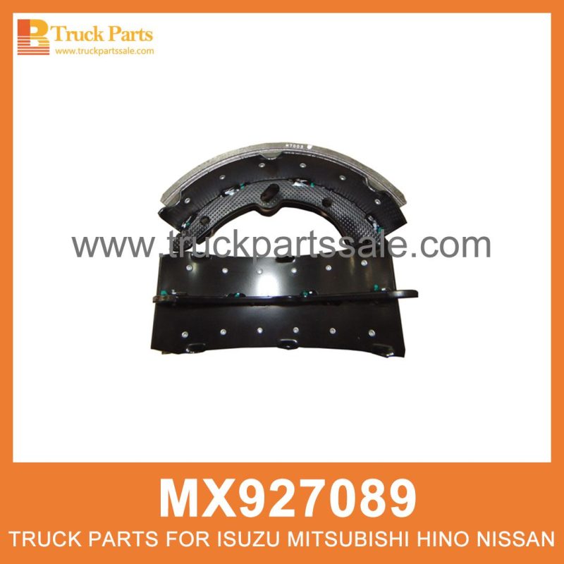Lined Shoe Set Front 120 mm width set of 4 pcs MX927089 for Mitsubishi truck Juego de zapatos forrados