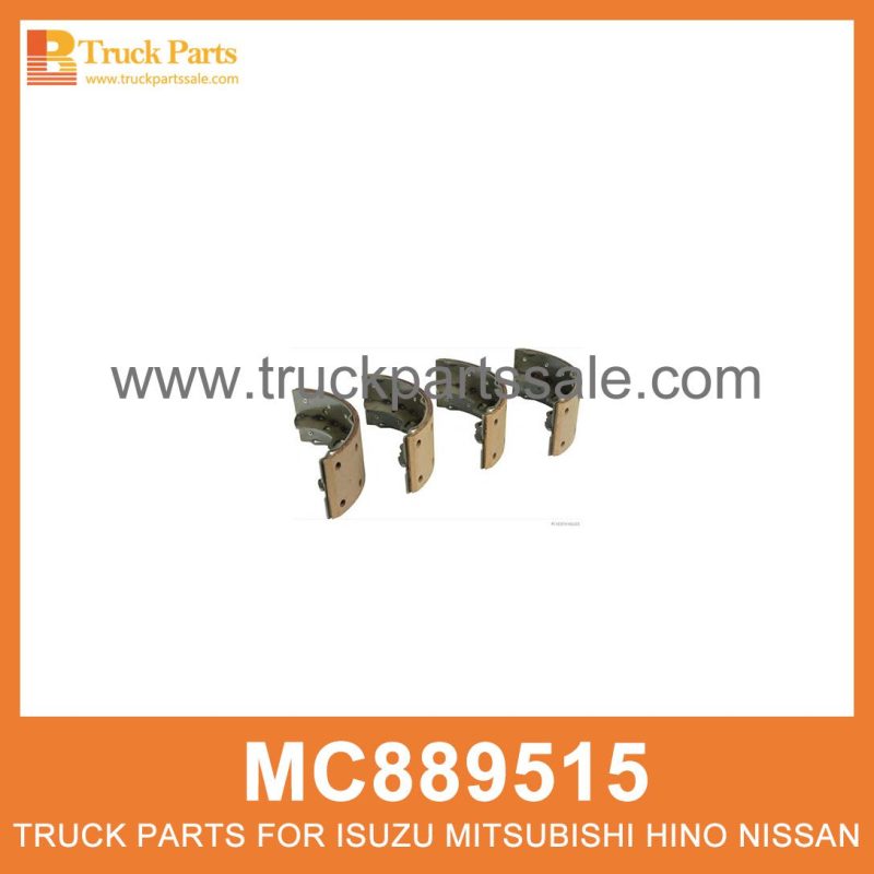 Lined Shoe Set Front Rear 110mm width set of 4 pcs MC889515 MK501612 F6722 for Mitsubishi truck Juego de zapatos forrados