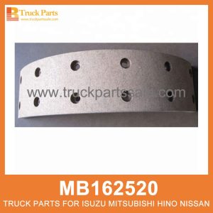Lining Set Brake 75mm width set of 4 pcs MB162520 MB162521 MC894575 for Mitsubishi truck Freno de ajuste de revestimiento