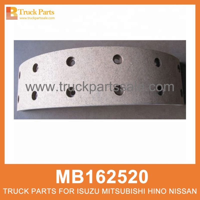 Lining Set Brake 75mm width set of 4 pcs MB162520 MB162521 MC894575 for Mitsubishi truck Freno de ajuste de revestimiento