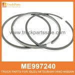 Ring Set Piston 104mm bore ME997240 ME996566 for Mitsubishi truck Pist??n de colocaci??n de anillos