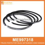Ring Set Piston 104mm bore ME997318 ME999243 ME999641 for Mitsubishi truck Pist??n de colocaci??n de anillos