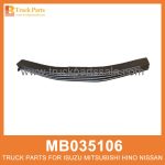 Spring Assembly Rear Suspension with Helper Leaf MB035106 for Mitsubishi truck Asamblea de resorte suspensi??n trasera con hoja auxiliar