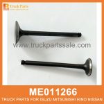 Valve Set Exhaust set of 4 pcs ME011266 ME013832 ME220217 for Mitsubishi truck Conjunto de escape de la v??lvula