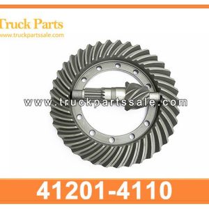 7X41 tractor front wheel crown and pinion gears 41201-4110 412014110 for HINO Tractor Corona de rueda delantera y engranajes de pi ??n