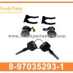 Cylinder Key Set Lock 8-97035293-1 8970352931 8-97035-293-1 for ISUZU NHR NKR 100P 4JB1 Bloqueo de la llave del cilindro