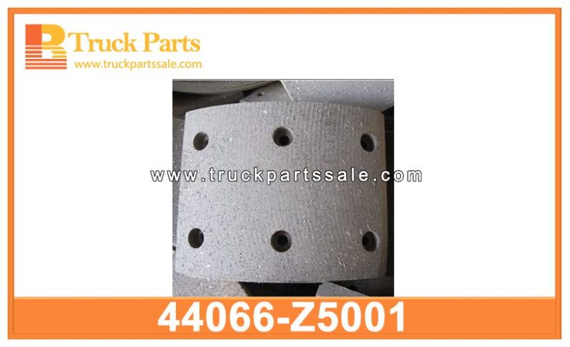 6 hole truck brake lining 44066-Z5001 44066Z5001 for NISSAN Revestimiento de freno de cami??n de agujeros