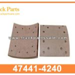 truck rear brake liner 47441-4240 2308-355610 474414240 2308355610 for HINO revestimiento del freno trasero del cami??n