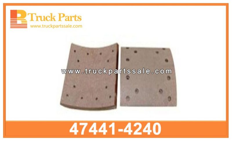 truck rear brake liner 47441-4240 2308-355610 474414240 2308355610 for HINO revestimiento del freno trasero del cami??n